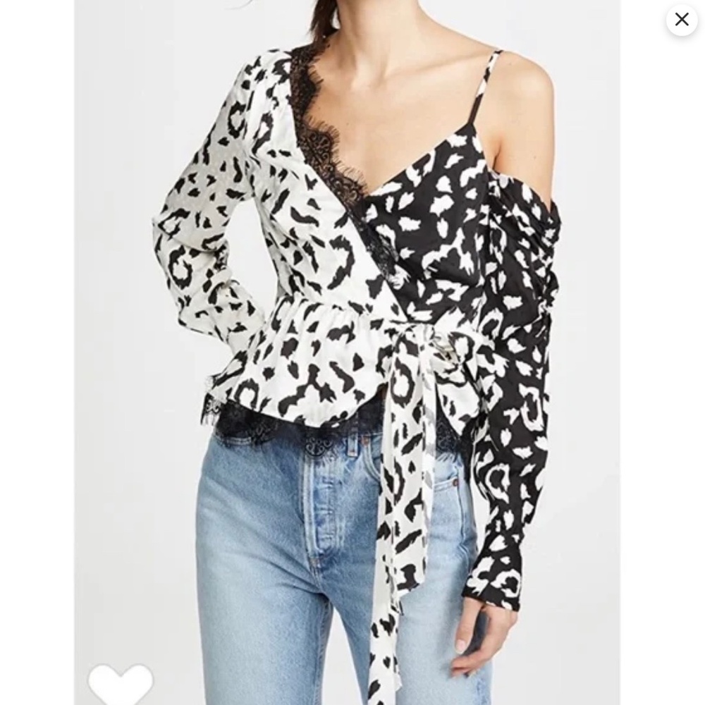 SELF-PORTRAIT Leopard Print Blouse In Neutrals